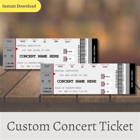 Customize Concert Tickets