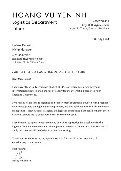 Customize cover letter