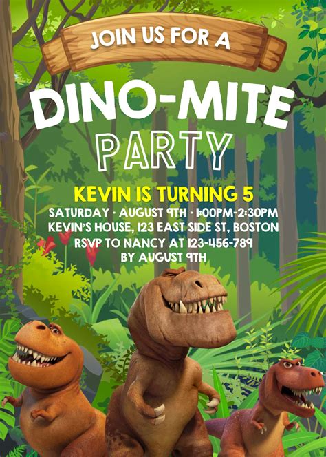 Customize Dinosaur Party Invitation Template