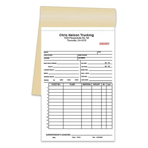 Customize Dump Truck Load Ticket Template