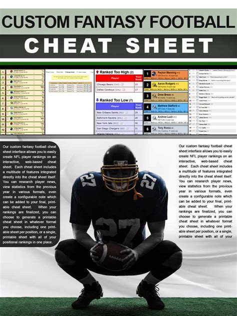 Customize Fantasy Football Cheat Sheet