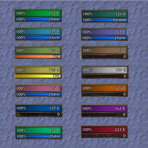 Health Bar Color Options