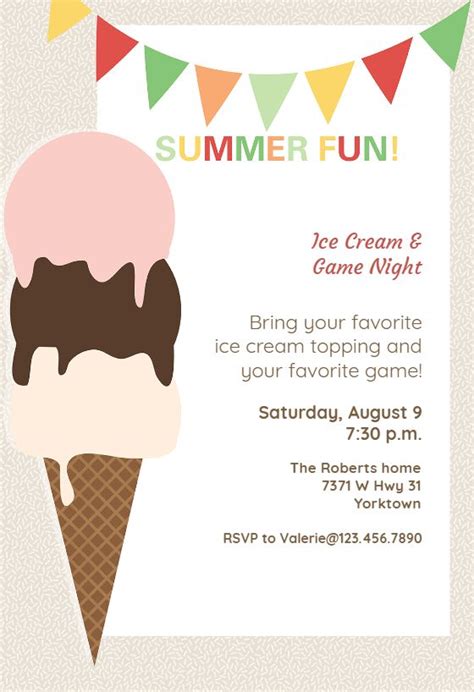 Customize Ice Cream Social Invitation Templates