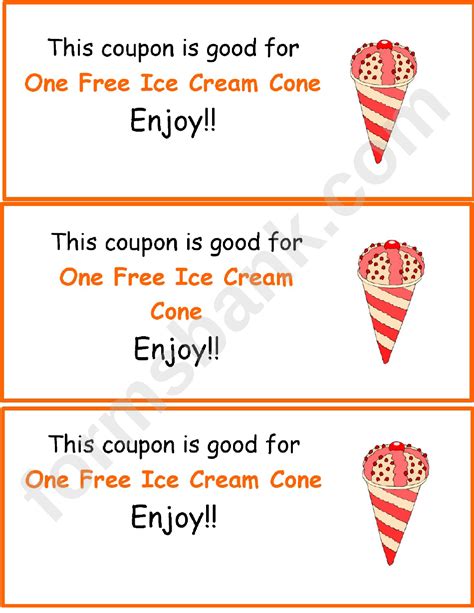 Customize Ice Cream Voucher Template