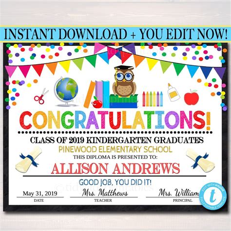 Customize Kindergarten Graduation Template