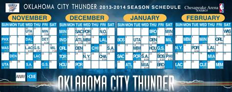 Customize Okc Thunder Printable Schedule Image