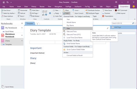 Customize OneNote templates