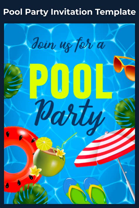 Customize Pool Party Invitation Template Image