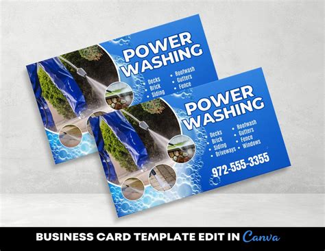 Customize power washing business card templates