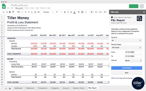 customize profit loss template google sheets