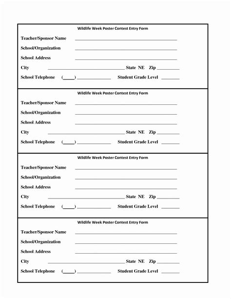 Customize Raffle Entry Form Template