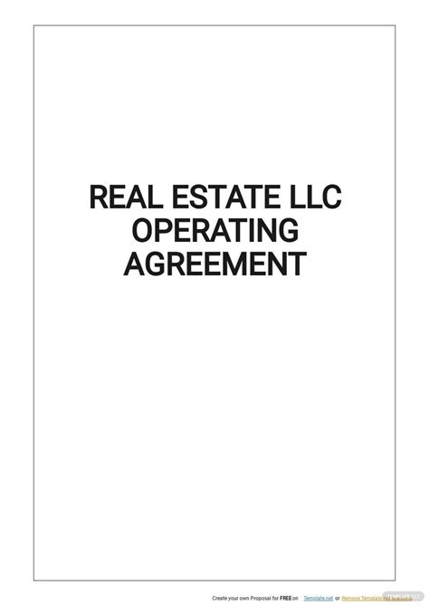 Customize Real Estate LLC Operating Agreement Template