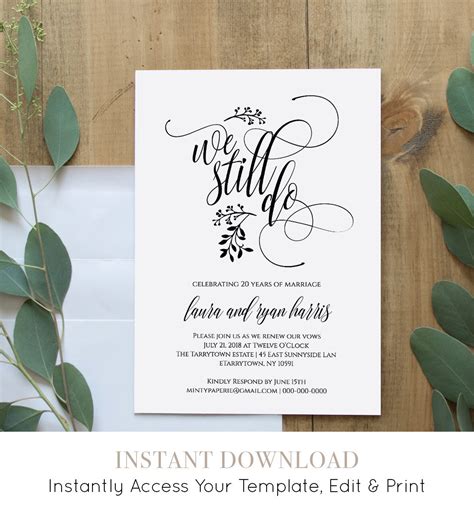 Customize Vow Renewal Invitation Template