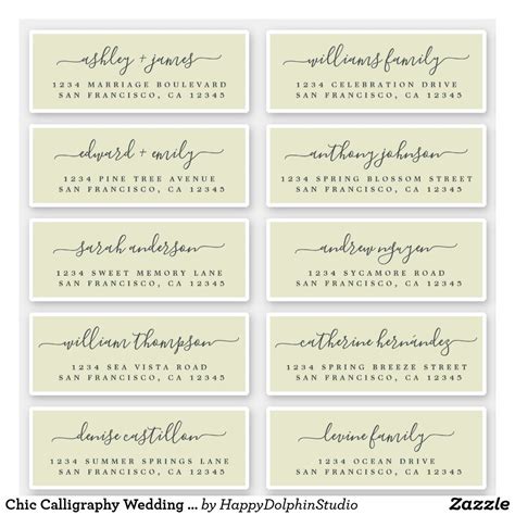 Customize Wedding Guest Labels Templates