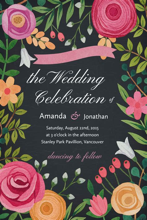 Example of customizing a free 5x7 wedding invitation template