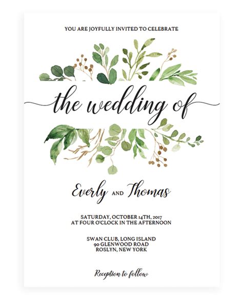 Customize free wedding invitation templates Png download