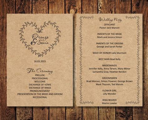 Customize Wedding Program Template