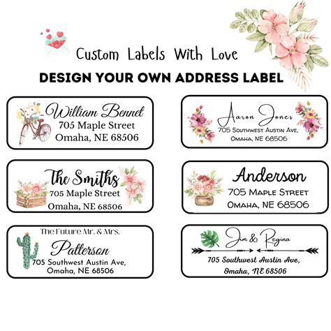 Customized address labels for businesses