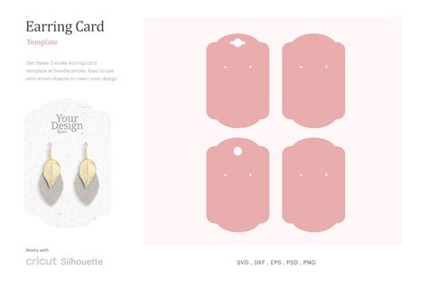 Customized Earring Card Template Example