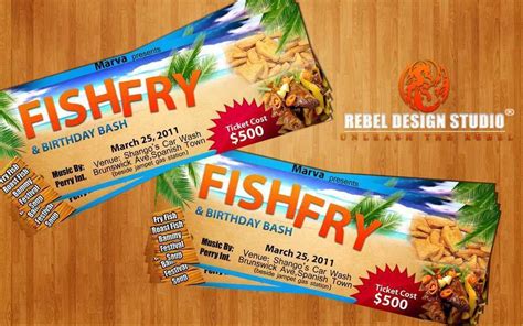 Customized Fish Fry Ticket Template