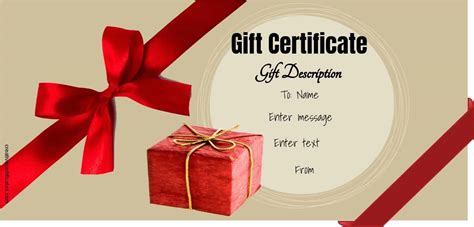 Customized Gift Certificate