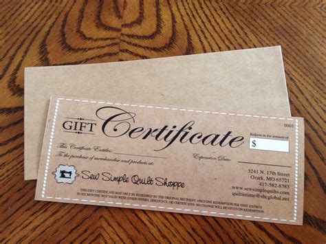 Customized Gift Certificates