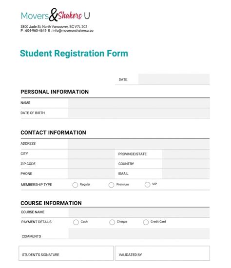 Customized Registration Form