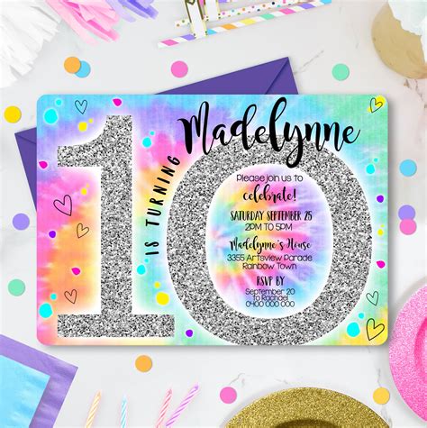 Customizing 10th birthday invitations