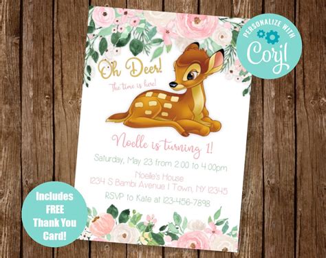 Customizing Bambi invitation