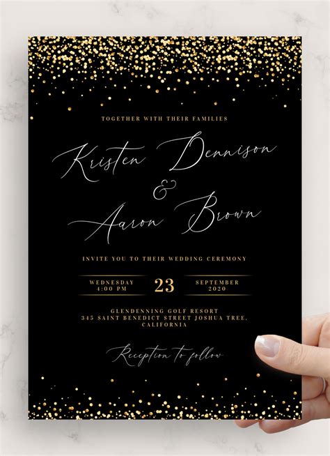 Customizing Black and Gold Invitations