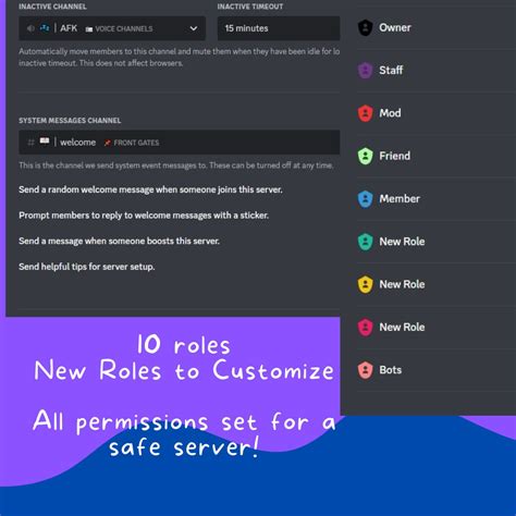 Customizing Discord server template