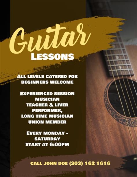 Customizing Guitar Lesson Flyer Template