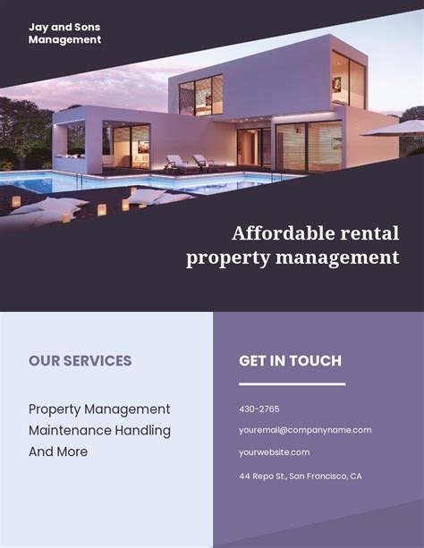 Customizing a Property Management Flyer Template