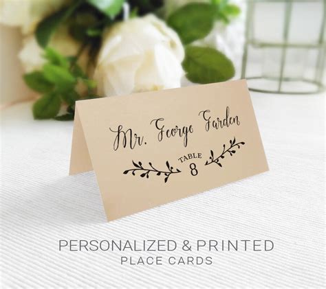 Customizing your place cards