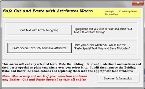 Cut and Paste Macros