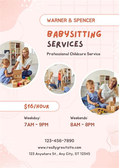 Cute Babysitting Flyer Template