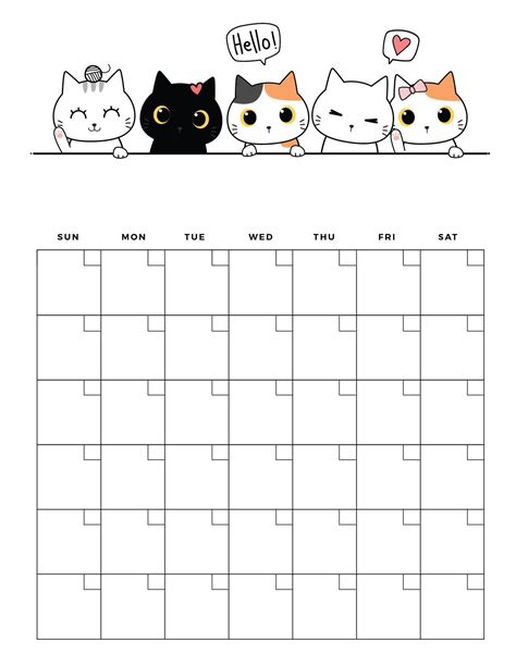 cute blank calendar templates