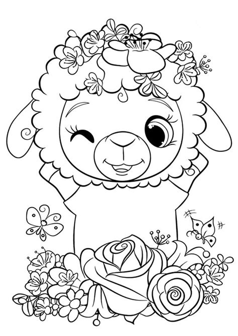 Illustration of a cute coloring page for kids