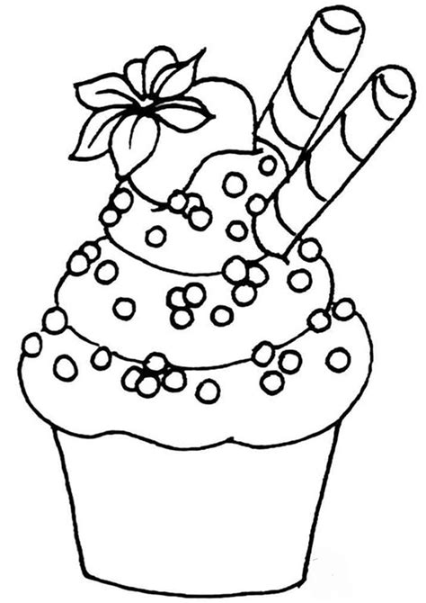 Cute Cupcake Coloring Page