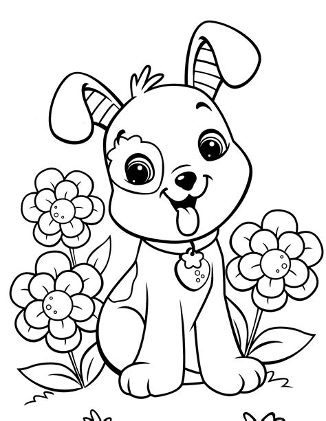 Cute Dog Coloring Page