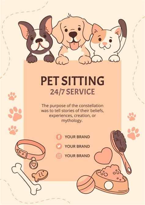 Cute dog sitting flyer template