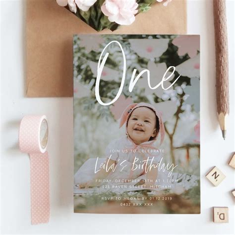 Cute First Birthday Invitations