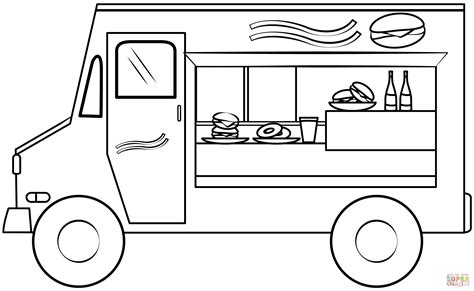 Cute Food Truck Coloring Page