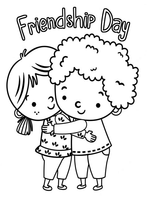 Cute Friendship Coloring Pages