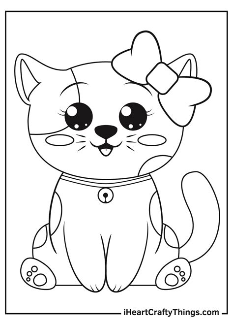 Cute kitty coloring pages for kids