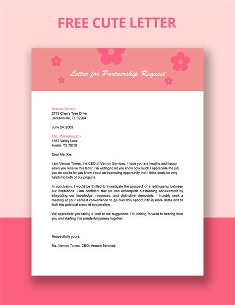 Cute Letter Template 9