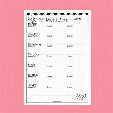 Features of a Cute Meal Planner Printable