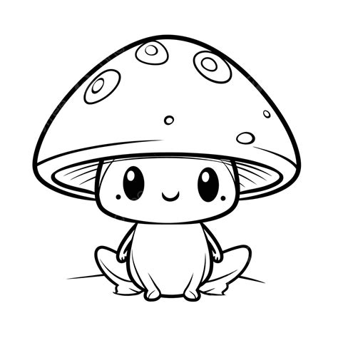 Cute Mushroom Coloring Page