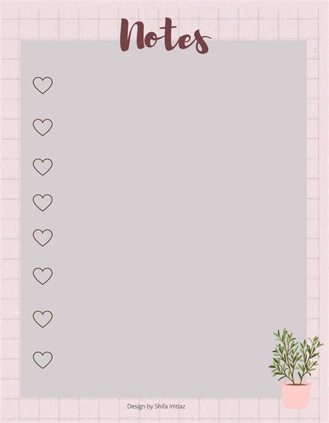 Cute notepad template with floral illustrations