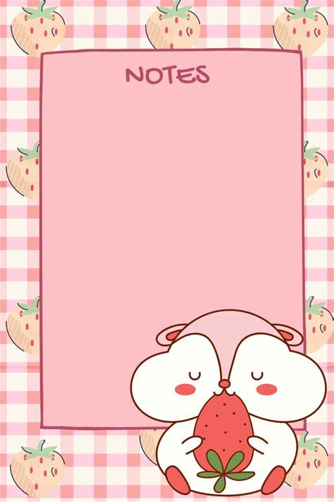 Cute notepad template with colorful illustrations